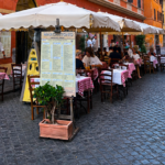 Outdoor sitting at Pizzeria Ristorante Marcantonio.